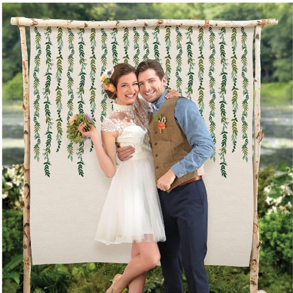 Leaves Canvas Photo Shoot Photography Backdrop Love & Leaves NEW 64 x 62